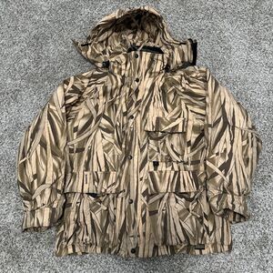 Vintage 80s Browning Cattail Camo Gore-Tex Jacket Hooded Hunting Men’s Size L